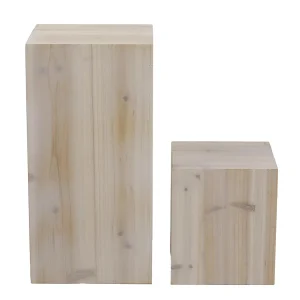 Warenpräsentation | Naturdeko^DecoWoerner Holz-Minisäulen Set Natur Beige