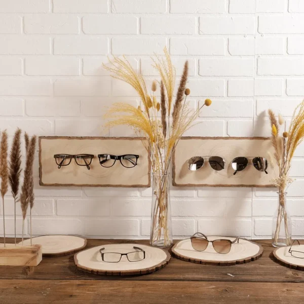 Themen-Deko | Herbstdeko^DecoWoerner Holzscheiben Display Bedruckt 30 Cm Ø braun