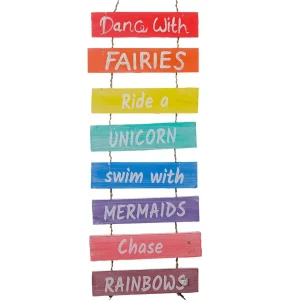 Sommerdeko^DecoWoerner Holz-Schild-Hänger In Regenbogen-Farben mehrfarbig