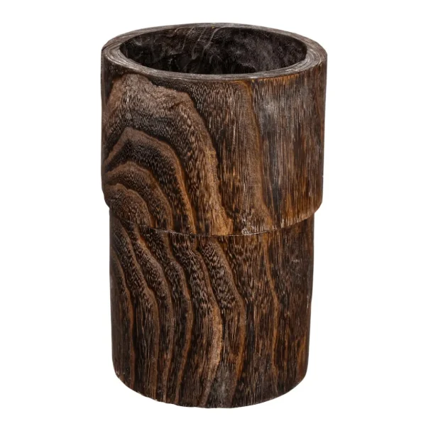 Naturdeko | Pflanzengefäße & Dekorationshilfen^DecoWoerner Holz-Vase 28,50 Cm Dunkel braun