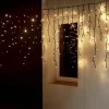 Weihnachtsbeleuchtung^DecoWoerner Icicle-Light Lichterkette 300 Cm IP44, Schwarz