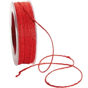 Geschenkband^DecoWoerner Juteschnur, 50 M, rot