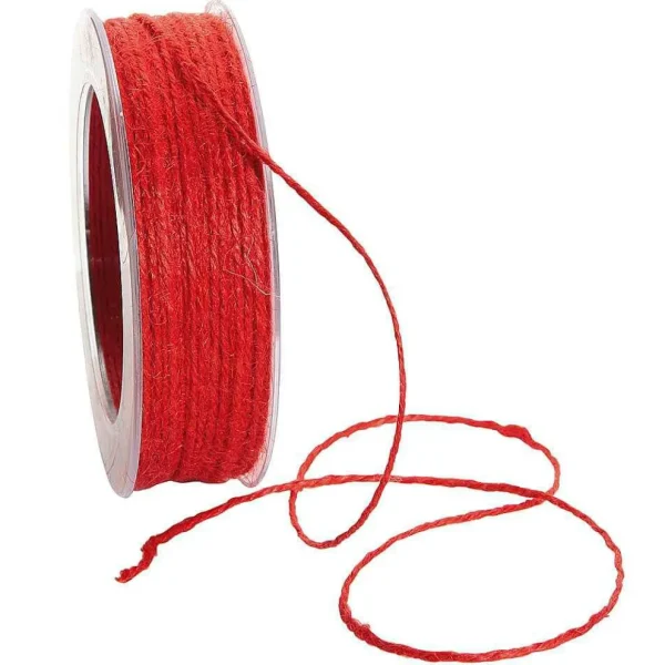 Geschenkband^DecoWoerner Juteschnur, 50 M, rot