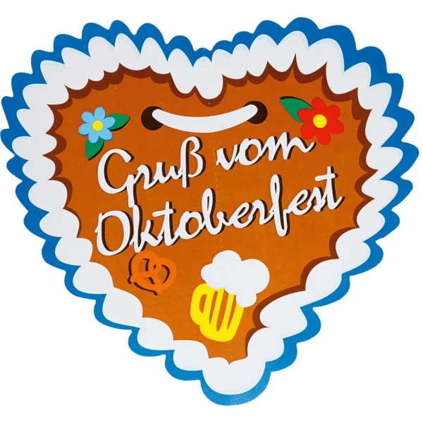 Themen-Deko | Herbstdeko^DecoWoerner Kartonherz-Hänger "Oktoberfest" mehrfarbig