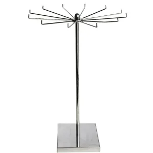 Warenpräsentation^DecoWoerner Ketten-Ständer Drehbar, 47 Cm Hoch silber