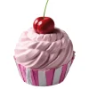 Brot & Kuchen^DecoWoerner Kirsch Cupcake Lebensmittel-Attrappe 20 Cm rosa