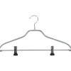 Kleiderbügel^DecoWoerner Kleiderbügel Mit Klammern Anti-Rutsch 40 Cm, , 1 Pack à 10 Stück silber