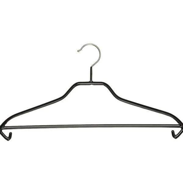 Kleiderbügel^DecoWoerner Kleiderbügel Mit Steg Anti-Rutsch 40 Cm, , 1 Karton à 50 Stück schwarz