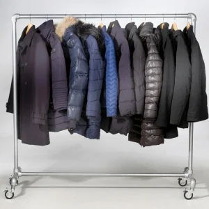 Kleiderständer^DecoWoerner Kleiderständer Mit Rollen FACTORY 160 Cm silber