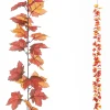 Herbstdeko | Girlanden & Ranken^DecoWoerner Künstliche Ahorn-Blättergirlande - Braun 180 Cm orange