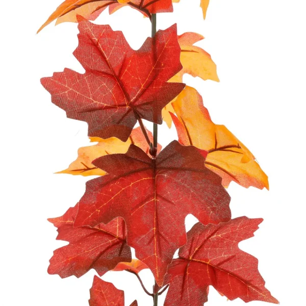 Herbstdeko | Girlanden & Ranken^DecoWoerner Künstliche Ahorn-Blättergirlande - Braun 180 Cm orange
