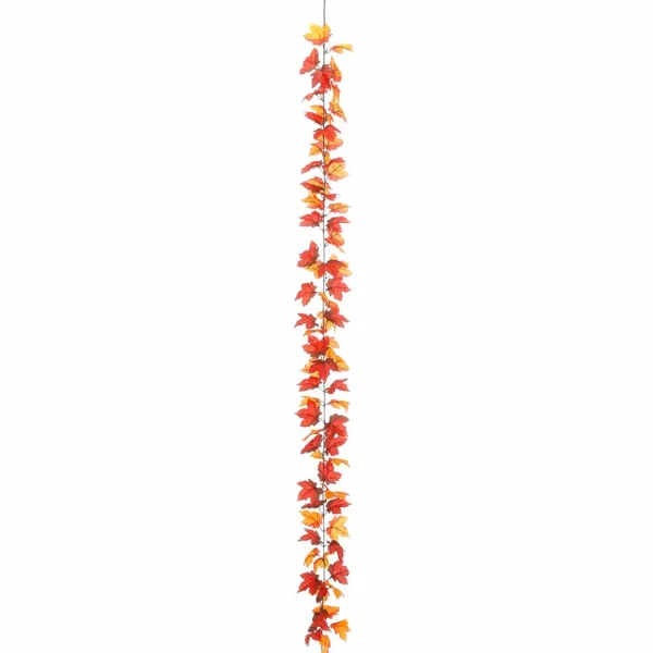 Herbstdeko | Girlanden & Ranken^DecoWoerner Künstliche Ahorn-Blättergirlande - Braun 180 Cm orange