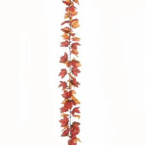 Herbstdeko | Girlanden & Ranken^DecoWoerner Künstliche Ahorn-Blättergirlande - Braun 180 Cm orange