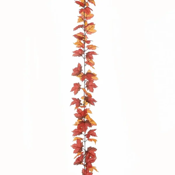Herbstdeko | Girlanden & Ranken^DecoWoerner Künstliche Ahorn-Blättergirlande - Braun 180 Cm orange
