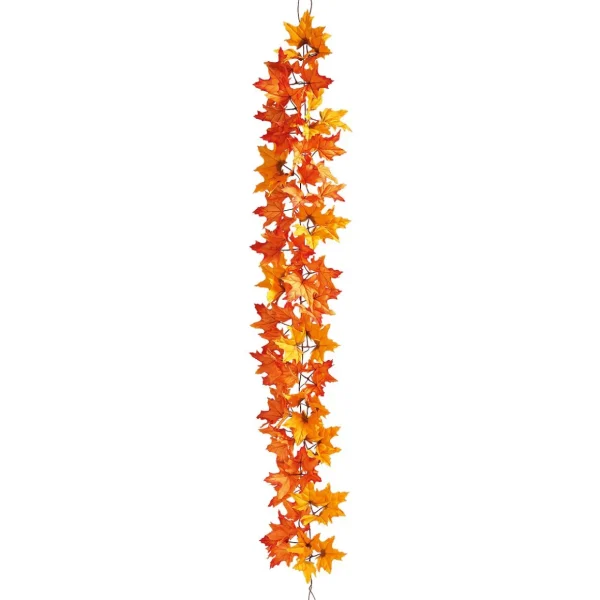 Herbstdeko | Girlanden & Ranken^DecoWoerner Künstliche Ahorn-Blätterranke 180 Cm orange