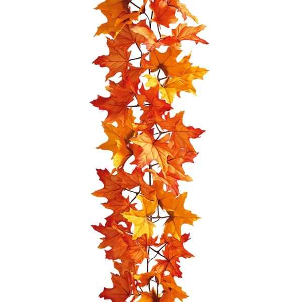 Herbstdeko | Girlanden & Ranken^DecoWoerner Künstliche Ahorn-Blätterranke 180 Cm orange