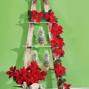 Girlanden & Ranken^DecoWoerner Künstliche Christstern Ranke 180 Cm rot
