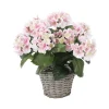 Kunstblumen^DecoWoerner Künstliche Deko Hortensien Im Korb , 44 Cm rosa