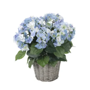 Kunstblumen^DecoWoerner Künstliche Deko Hortensien Im Korb , 44 Cm blau
