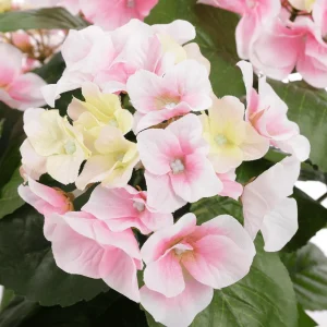 Kunstblumen^DecoWoerner Künstliche Deko Hortensien Im Korb , 44 Cm rosa