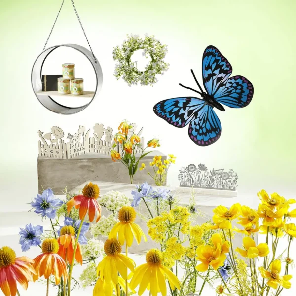 Kunstblumen^DecoWoerner Künstliche Deko Nigella Schwarzkümmel Blume 66 Cm blau