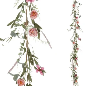 Frühlingsdeko | Girlanden & Ranken^DecoWoerner Künstliche Eukalyptus-Rosen-Girlande 183 Cm rosa
