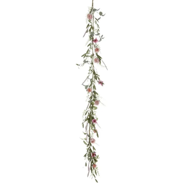 Frühlingsdeko | Girlanden & Ranken^DecoWoerner Künstliche Eukalyptus-Rosen-Girlande 183 Cm rosa
