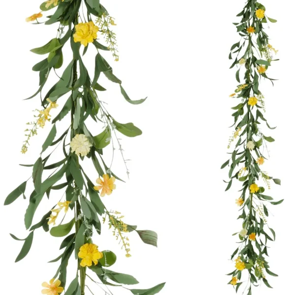 Sommerdeko | Frühlingsdeko^DecoWoerner Künstliche Feldblumen-Girlande Kunstranke 158 Cm gelb