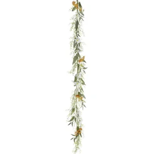 Frühlingsdeko | Girlanden & Ranken^DecoWoerner Künstliche Feldblumen-Girlande - Weiß 158 Cm orange