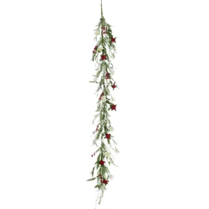 Sommerdeko | Girlanden & Ranken^DecoWoerner Künstliche Feldblumen-Girlande Kunstranke Rot - Weiß 158 Cm rosa
