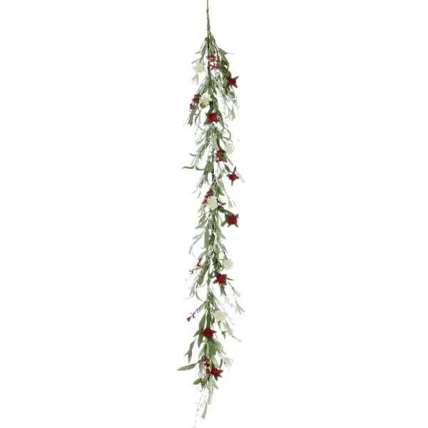 Sommerdeko | Girlanden & Ranken^DecoWoerner Künstliche Feldblumen-Girlande Kunstranke Rot - Weiß 158 Cm rosa