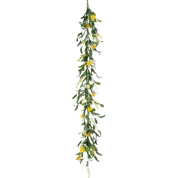 Sommerdeko | Frühlingsdeko^DecoWoerner Künstliche Feldblumen-Girlande Kunstranke 158 Cm gelb