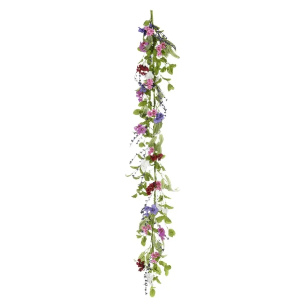 Girlanden & Ranken^DecoWoerner Künstliche Feldblumen-Girlande Blumen-Ranke Rosa Lila 158 Cm mehrfarbig