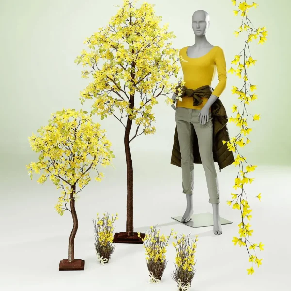 Girlanden & Ranken^DecoWoerner Künstliche Forsythien Girlande 180 Cm gelb