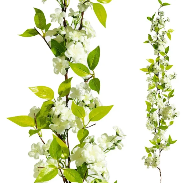 Frühlingsdeko | Girlanden & Ranken^DecoWoerner Künstliche Kirschblüten-Girlande 110 Cm weiß