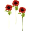 Kunstblumen^DecoWoerner Künstliche Mohnblume 3 Tlg. Set In rot