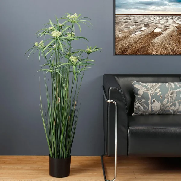 Dekogras^DecoWoerner Künstliche Papyrus-Pflanze Im Topf 120 Cm grün