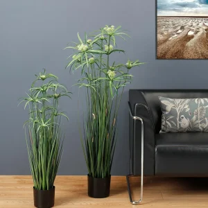 Dekogras^DecoWoerner Künstliche Papyrus-Pflanze Im Topf 90 Cm grün