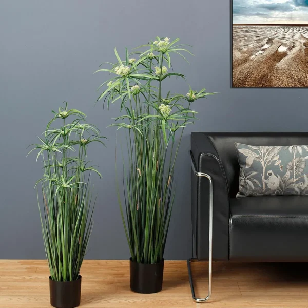Dekogras^DecoWoerner Künstliche Papyrus-Pflanze Im Topf 90 Cm grün