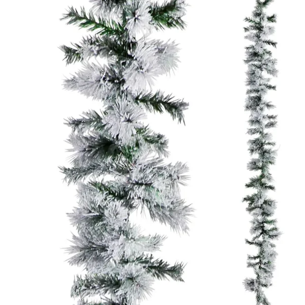 Weihnachtsgirlanden^DecoWoerner Künstliche PE Tannengirlande, Beschneit, 270 Cm grün