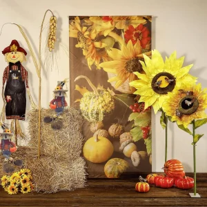 Herbstdeko | Kunstblumen^DecoWoerner Künstliche Riesen Sonnenblume 135 Cm gelb