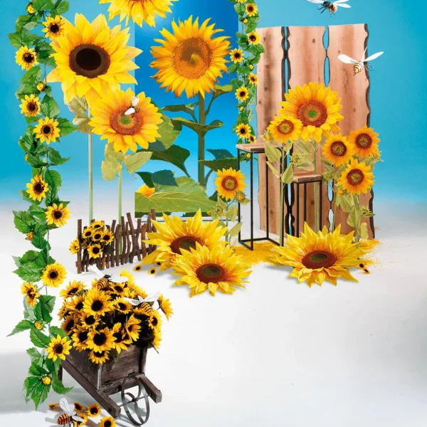 Herbstdeko | Kunstblumen^DecoWoerner Künstliche Riesen Sonnenblume 135 Cm gelb