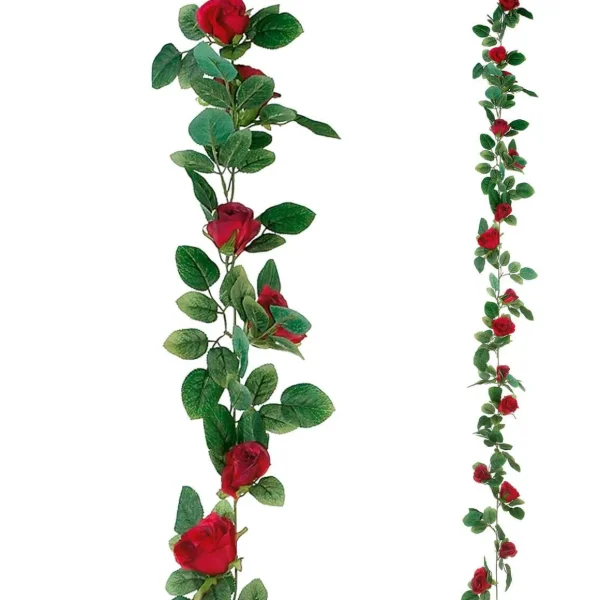 Girlanden & Ranken | Kunstblumen^DecoWoerner Künstliche Rosen-Girlande ,180 Cm rot