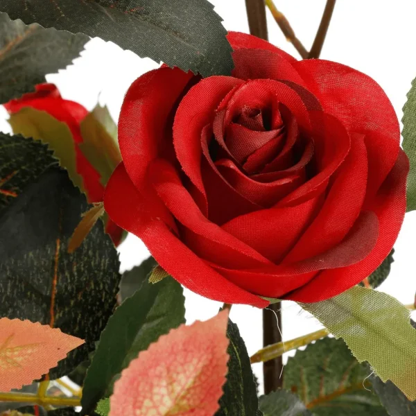 Kunstbäume | Kunstblumen^DecoWoerner Künstliche Rosenpflanze Im Topf 115 Cm rot