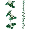 Girlanden & Ranken | Kunstblumen^DecoWoerner Künstliche Rosen-Ranke 180 Cm weiß