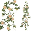 Girlanden & Ranken | Kunstblumen^DecoWoerner Künstliche Rosenranke Apricot 125 Cm Mit Haken orange