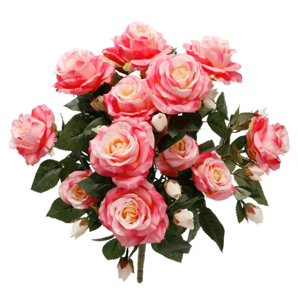Kunstblumen | Blumensträuße & Blumenkränze^DecoWoerner Künstliche Rosensträuße Mit Jeweils 15 Blüten, & Gelb, 54,5 Cm rosa