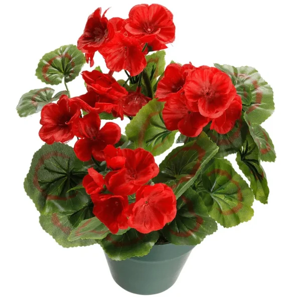Kunstblumen^DecoWoerner Künstliche e Geranie Im Topf, 30 Cm rot