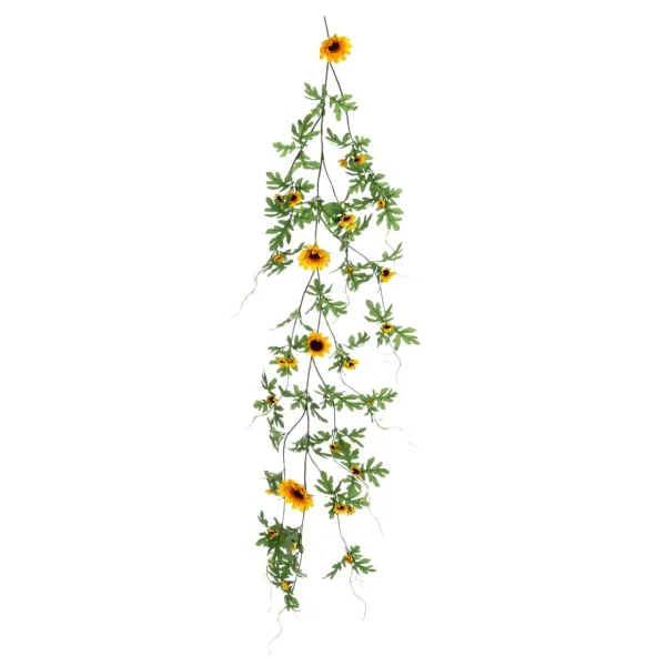 Herbstdeko | Girlanden & Ranken^DecoWoerner Künstliche Sonnenblumengirlande 125 Cm gelb