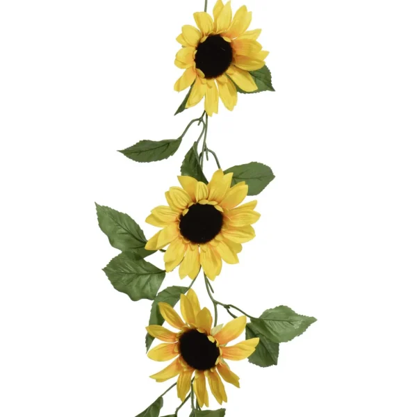 Herbstdeko | Girlanden & Ranken^DecoWoerner Künstliche Sonnenblumen-Girlande Kunstranke 150 Cm gelb